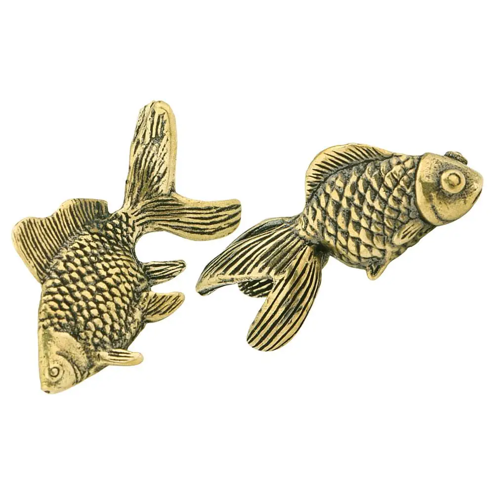 2 Pcs Brass Goldfish Good Luck Ornament Lunar New Year Ornaments Success Golden Feng Shui Statue
2 Pcs Brass Goldfish Good Luck Ornament Lunar New Year Ornaments Success Golden Feng Shui Statue