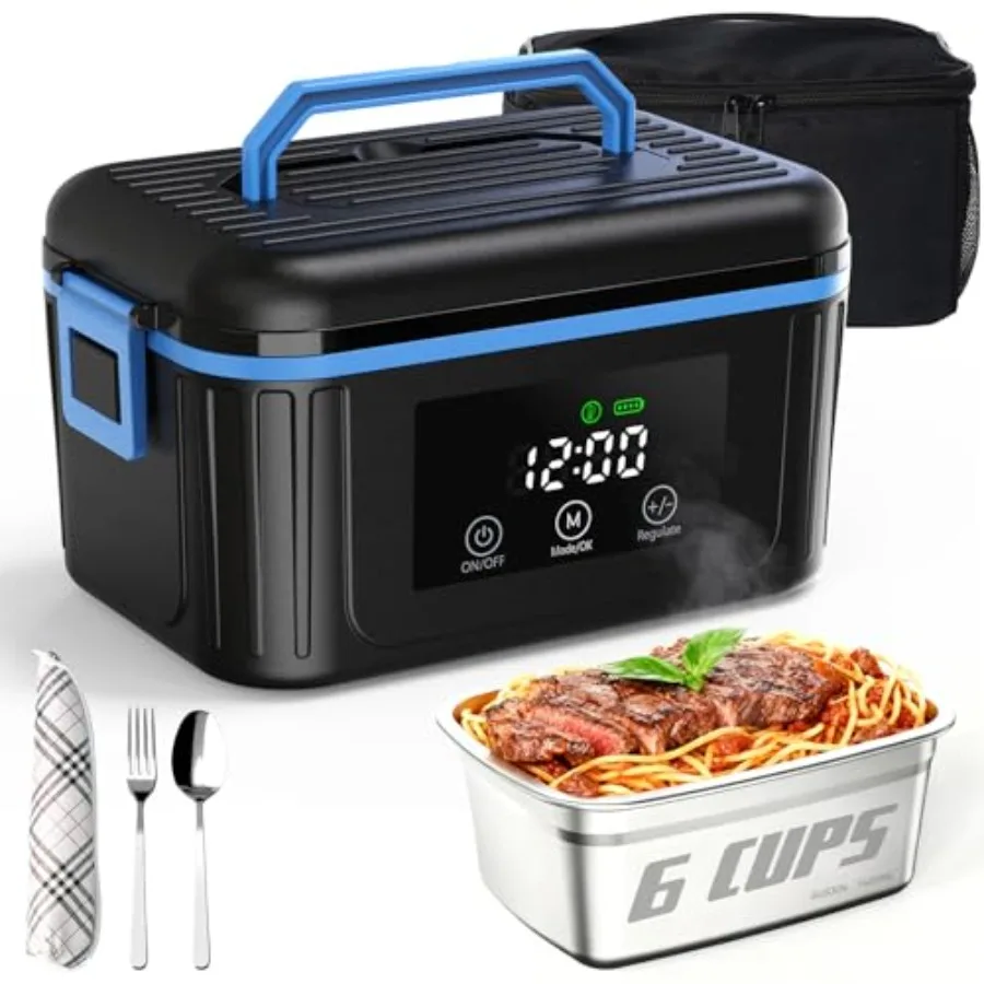 Cordless Electric Lunch Box for Trucks, Offices, Outdoor: 18000mAh Rechargeable, Portable Automatic Scheduled 6Cups 1.4L Heatin
Cordless Electric Lunch Box for Trucks, Offices, Outdoor: 18000mAh Rechargeable, Portable Automatic Scheduled 6Cups 1.4L Heatin