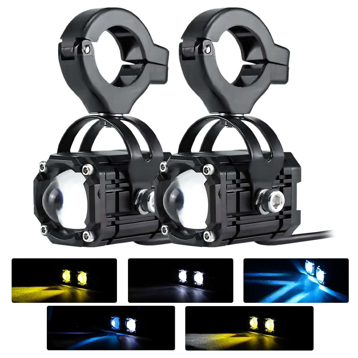 Motorcycle LED Spot Light Strobe Dual Color Lens 12V 12W 3000K 6000K with Red Blue Demon Eye
Motorcycle LED Spot Light Strobe Dual Color Lens 12V 12W 3000K 6000K with Red Blue Demon Eye