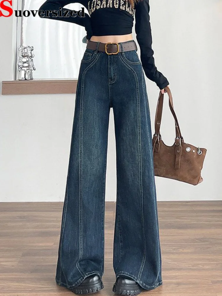 Vintage Elastic Flared Jeans Women's Casual Baggy High Waisted Denim Pants Streetwear Loose Retro Fashion Wide Leg Vaqueros
Vintage Elastic Flared Jeans Women's Casual Baggy High Waisted Denim Pants Streetwear Loose Retro Fashion Wide Leg Vaqueros