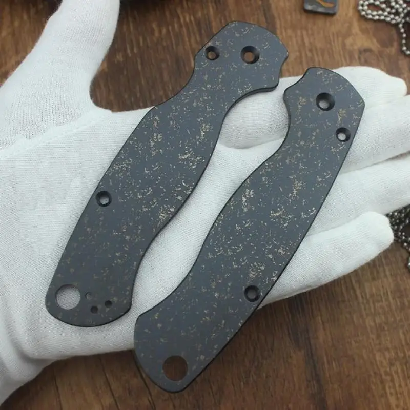 1 Pair Custom Made DIY Black Gold Dot TC4 Handle Patch Scales for Spyderco C81 Para 2 Folding Knife Accessories
1 Pair Custom Made DIY Black Gold Dot TC4 Handle Patch Scales for Spyderco C81 Para 2 Folding Knife Accessories