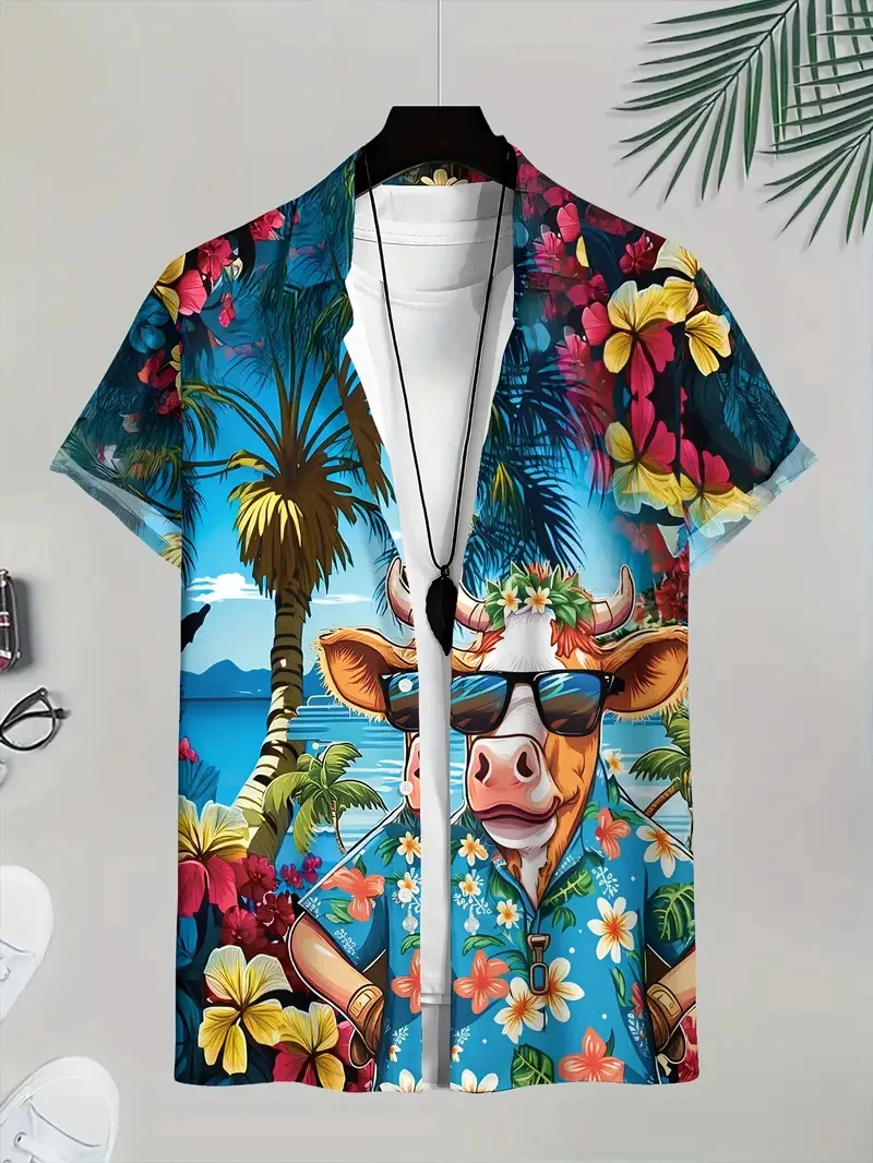 2025 Men's Hawaiian Short Sleeve Shirt Funny Cow Pattern Print Men's Casual Buutton Up Shirt Summer Daily Women Blouse New Tops
2025 Men's Hawaiian Short Sleeve Shirt Funny Cow Pattern Print Men's Casual Buutton Up Shirt Summer Daily Women Blouse New Tops