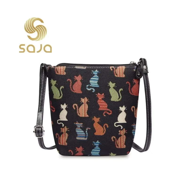 SAJA Tapestry bag Cat Animal pattern Vintage Shoulder bag Crossboby Women bag Leisure Travel bag Purse handbags for female Lady
SAJA Tapestry bag Cat Animal pattern Vintage Shoulder bag Crossboby Women bag Leisure Travel bag Purse handbags for female Lady