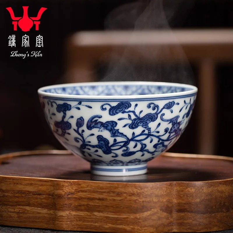 Zhongjia Kiln Handmade Blue and White Flower Master Cup Jingdezhen Firewood Kiln Porcelain Hand Painted Ganoderma Lucidum Wufu C
Zhongjia Kiln Handmade Blue and White Flower Master Cup Jingdezhen Firewood Kiln Porcelain Hand Painted Ganoderma Lucidum Wufu C
