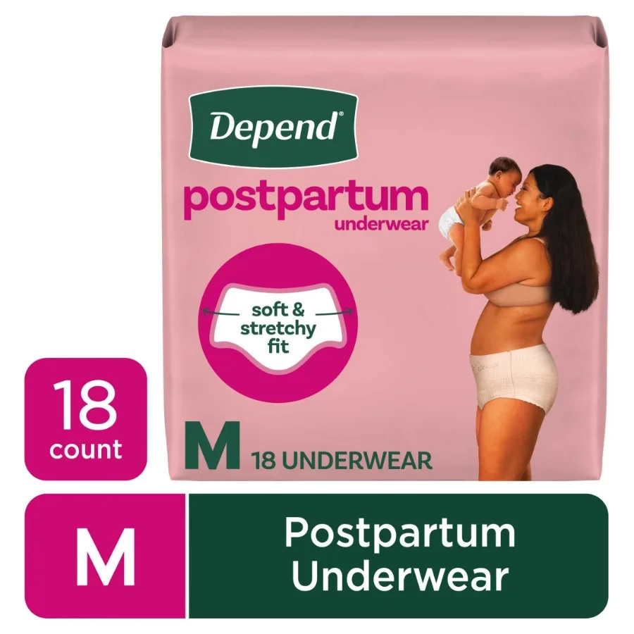 Postpartum Underwear for Women, Maximum Absorbency, Medium, 18 Count
Postpartum Underwear for Women, Maximum Absorbency, Medium, 18 Count