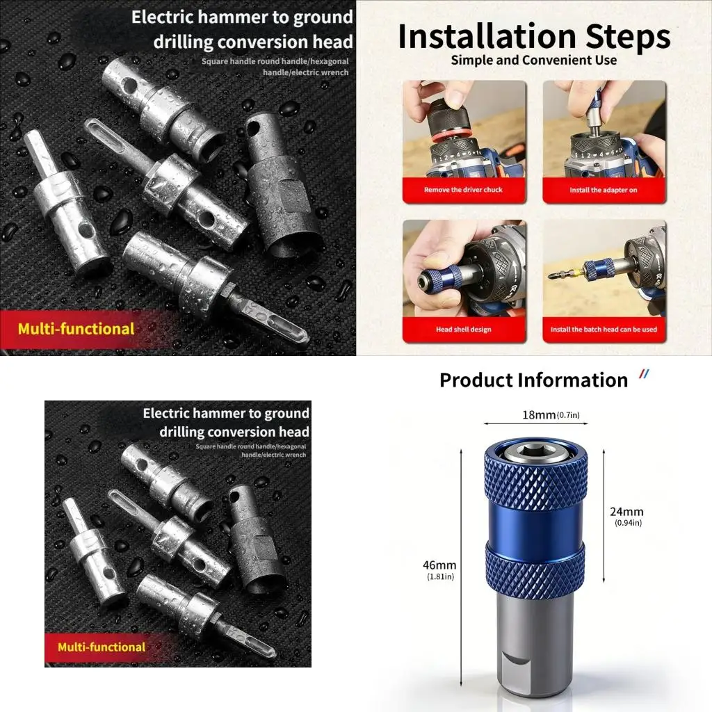 High Strengthes Metal Drill Chuck Adapter With Quick Changing Shank Electric Drill Conversion Set For Electric Tool high quality
High Strengthes Metal Drill Chuck Adapter With Quick Changing Shank Electric Drill Conversion Set For Electric Tool high quality