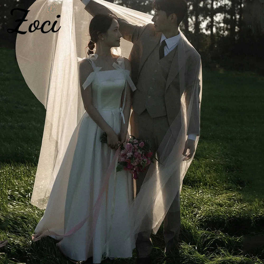 Zoci Simple Square Neck Korea Wedding Dresses Satin A Line Photos Shoot Dress Customized Draped Floor Long Backless Bridal Gown
Zoci Simple Square Neck Korea Wedding Dresses Satin A Line Photos Shoot Dress Customized Draped Floor Long Backless Bridal Gown