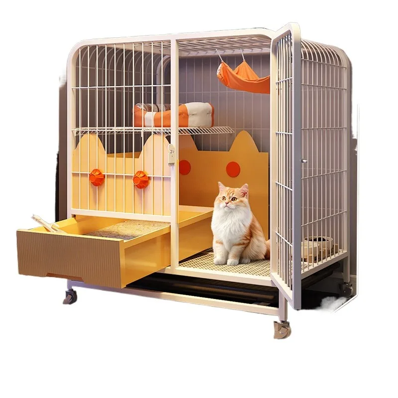 Household cat cage, integrated villa with toilet, large free space
Household cat cage, integrated villa with toilet, large free space