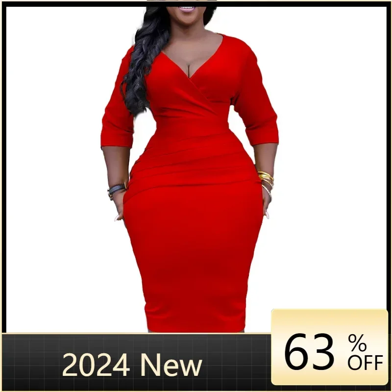 Sexy V-neck Folds Summer Dress African Women 2024 Plus Size Formal Occasion Midi Dresses Evening Party Robe Longue Femme Clothes
Sexy V-neck Folds Summer Dress African Women 2024 Plus Size Formal Occasion Midi Dresses Evening Party Robe Longue Femme Clothes