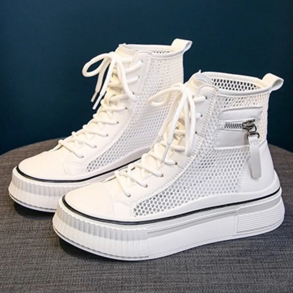 Женские ботинки с высоким берцем и сеткой, новинка лета 2024, удобные дышащие нескользящие спортивные туфли на плоской подошве, женские летние ботинки
Женские ботинки с высоким берцем и сеткой, новинка лета 2024, удобные дышащие нескользящие спортивные туфли на плоской подошве, женские летние ботинки