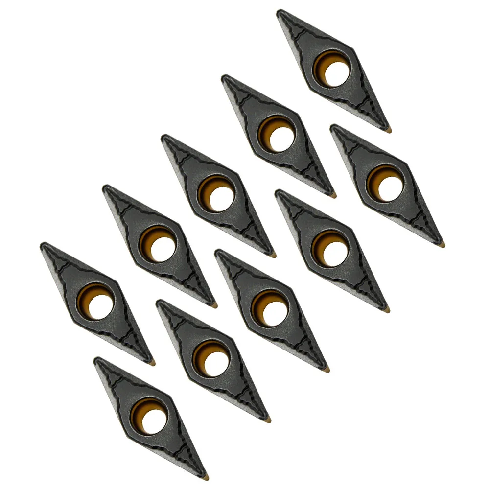 CNC Tooling Insert Set of Ten Units Feature Models VBM T332 PM and VBM T16408 PM Perfectly Suited for Machining Work
CNC Tooling Insert Set of Ten Units Feature Models VBM T332 PM and VBM T16408 PM Perfectly Suited for Machining Work
