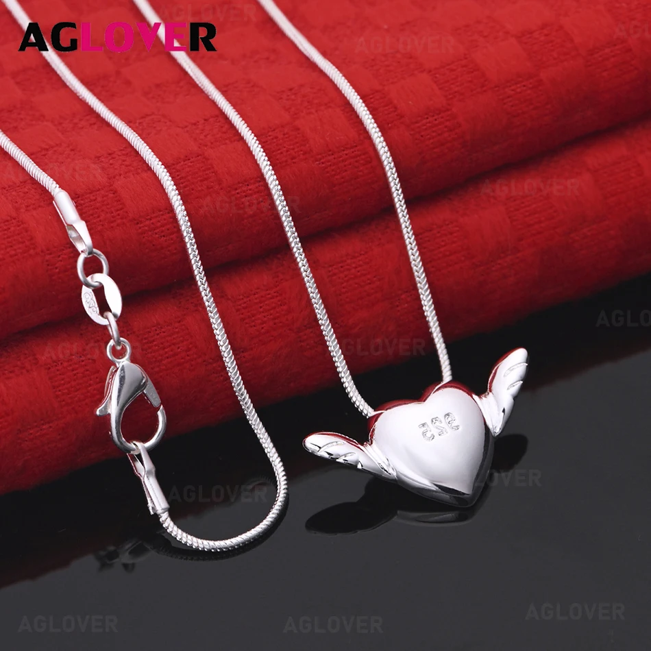AGLOVER стерлингового серебра 925 пробы в форме сердца, кулон с крыльями ангела, ожерелье, женские аксессуары, лучшие ювелирные изделия, вечеринка на день Святого Валентина
AGLOVER стерлингового серебра 925 пробы в форме сердца, кулон с крыльями ангела, ожерелье, женские аксессуары, лучшие ювелирные изделия, вечеринка на день Святого Валентина
