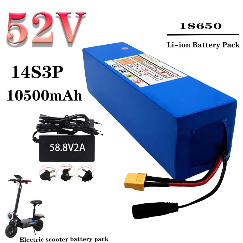 52 V 14S3P 10500mAh 18650 wiederaufladbarer Li-Ionen-Akku 1000 W, geeignet für Balance-Autos, Elektroroller, Dreiräder
52 V 14S3P 10500mAh 18650 wiederaufladbarer Li-Ionen-Akku 1000 W, geeignet für Balance-Autos, Elektroroller, Dreiräder