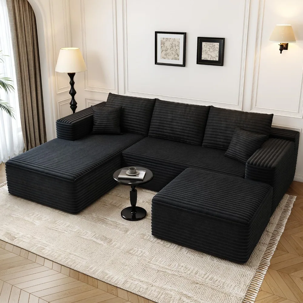107.5" Cloud Modular Sectional Sofa with 1 Ottoman,Modern Minimalist Upholstered Couches, Comfort U Shaped Sofa for Living Room,
107.5" Cloud Modular Sectional Sofa with 1 Ottoman,Modern Minimalist Upholstered Couches, Comfort U Shaped Sofa for Living Room,