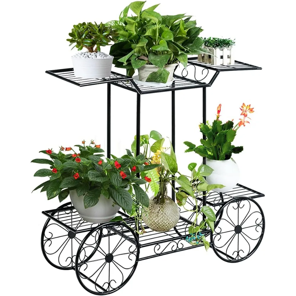 6-Tier Plant Stand Flower Pot Holder Metal Flower Display Shelf Wheels Multilayer Parisian Style Plant Pot Holder Rack
6-Tier Plant Stand Flower Pot Holder Metal Flower Display Shelf Wheels Multilayer Parisian Style Plant Pot Holder Rack