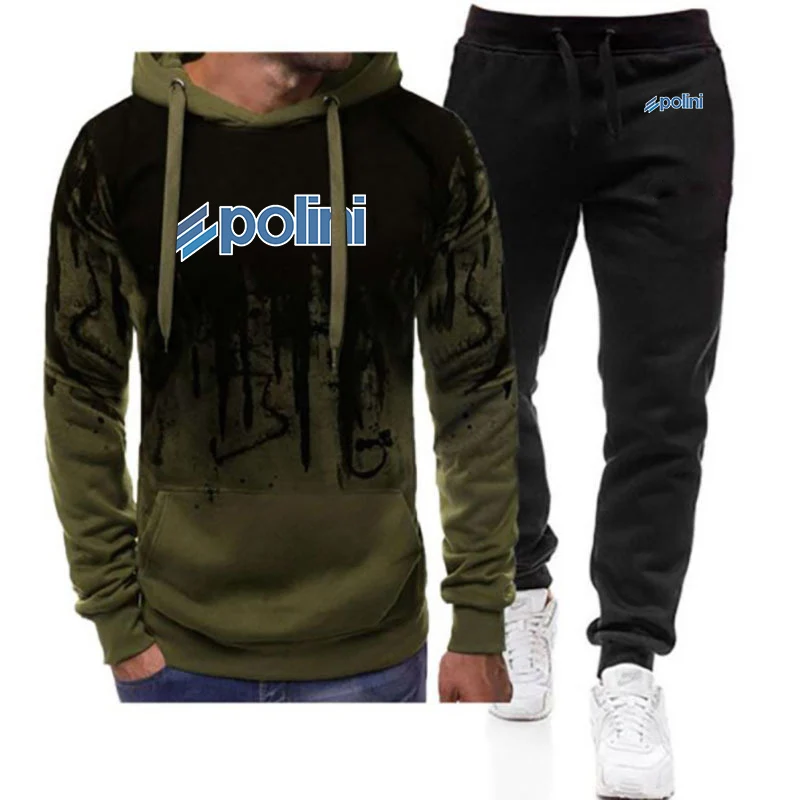 2026 Spring And Autumn Men's Gradient Color Designer Personality Suits Polini Logo Print Anti-collision Shirt Hoodies+Pants Set
2026 Spring And Autumn Men's Gradient Color Designer Personality Suits Polini Logo Print Anti-collision Shirt Hoodies+Pants Set