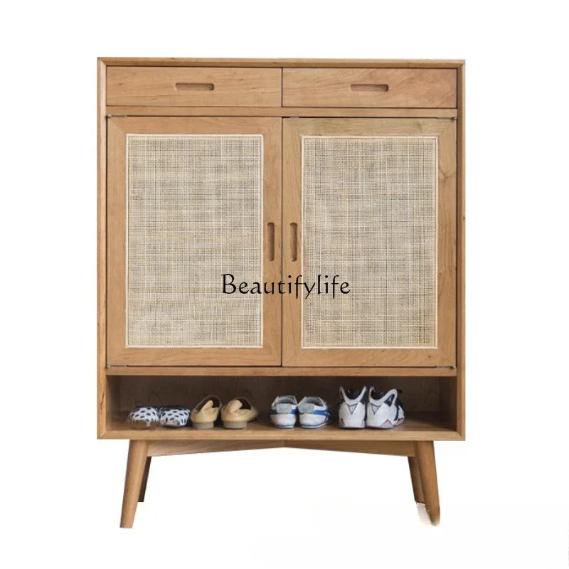 Simple apartment B & B storage storage cabinet Nordic rattan solid wood shoe cabinet
Simple apartment B & B storage storage cabinet Nordic rattan solid wood shoe cabinet