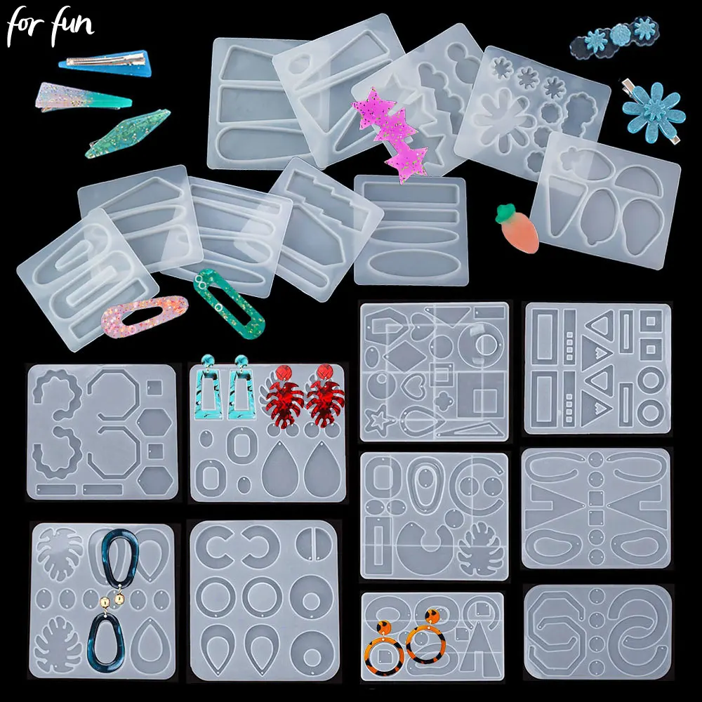 For Fun DIY Earring Pendant Silicone Mold Geometric Hair Clip Epoxy Resin Making Molds Drip Glue Mold Creative Jewelry Crafts
For Fun DIY Earring Pendant Silicone Mold Geometric Hair Clip Epoxy Resin Making Molds Drip Glue Mold Creative Jewelry Crafts