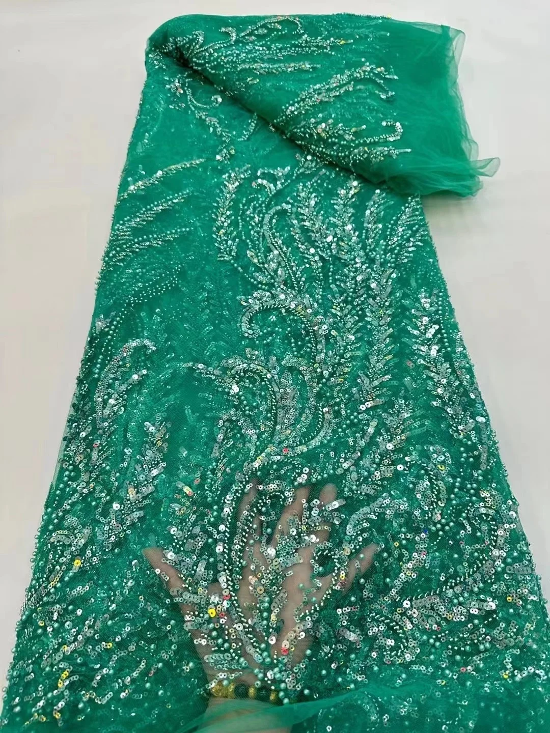 French Mesh Tulle Beads Lace Fabric Sequins African Lace Fabric Handmade Sequence Beaded Lace Fabric For Nigerian Wedding Dress
French Mesh Tulle Beads Lace Fabric Sequins African Lace Fabric Handmade Sequence Beaded Lace Fabric For Nigerian Wedding Dress