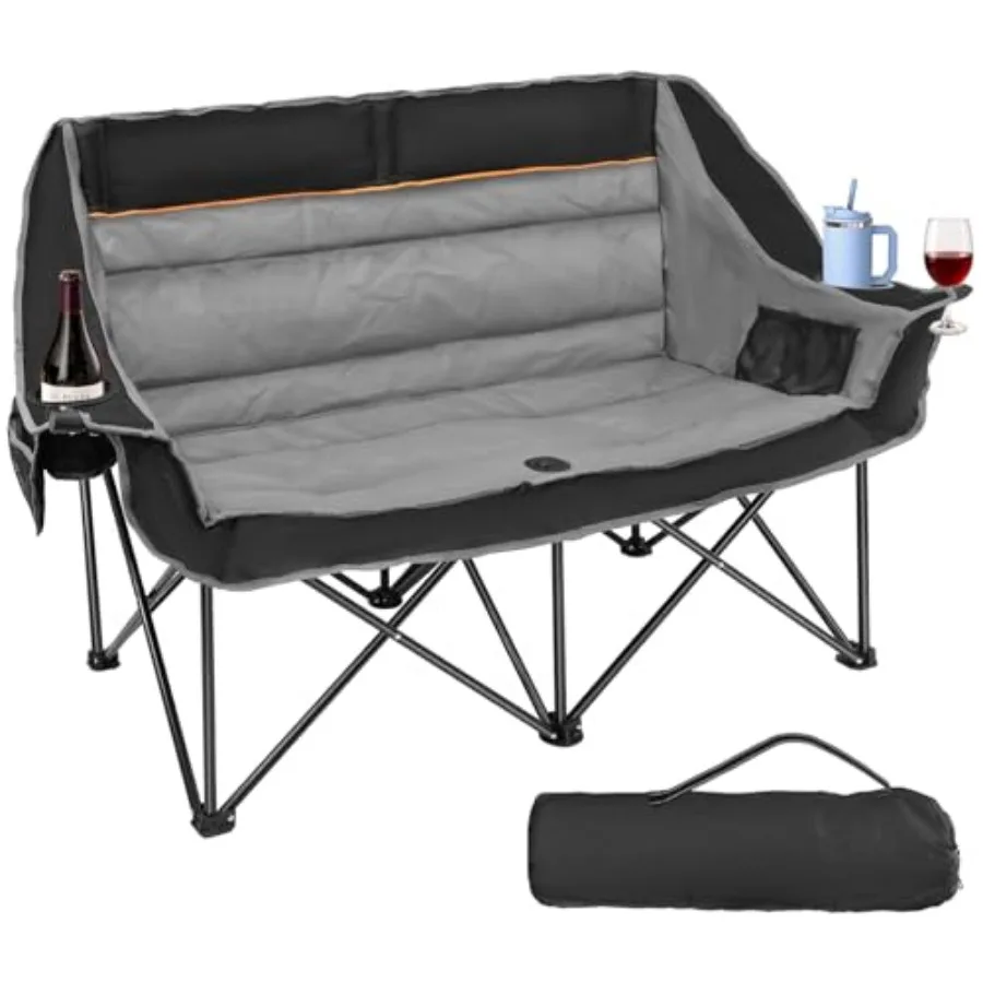Double Camping Chair 660lbs Oversized Camping Couch w/Independent Seats Folding Camping Loveseat w/2 Cup and Wine Glass Holders
Double Camping Chair 660lbs Oversized Camping Couch w/Independent Seats Folding Camping Loveseat w/2 Cup and Wine Glass Holders