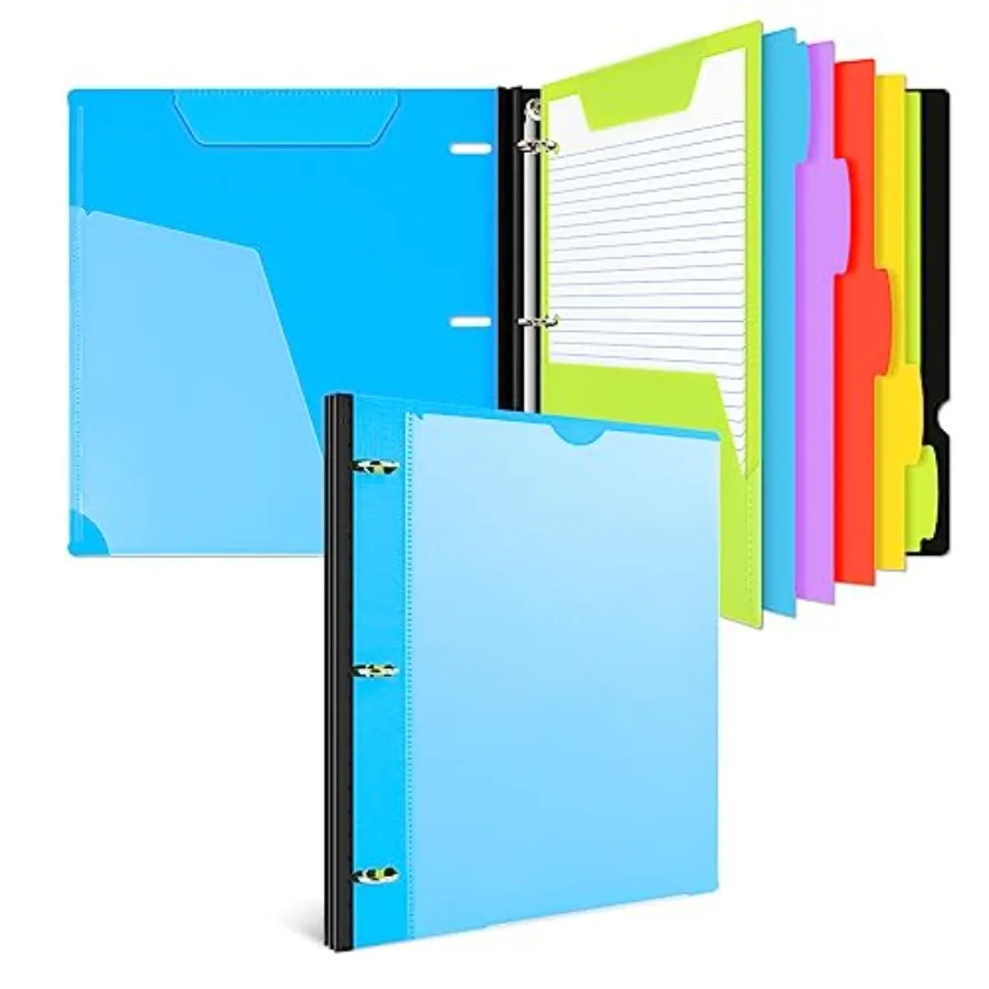 All-in-one Telescoping Binder Notebook, Refillable 3 Ring Notebook Binder with 1 plastic movable pocket folder, 5 plastic subje
All-in-one Telescoping Binder Notebook, Refillable 3 Ring Notebook Binder with 1 plastic movable pocket folder, 5 plastic subje