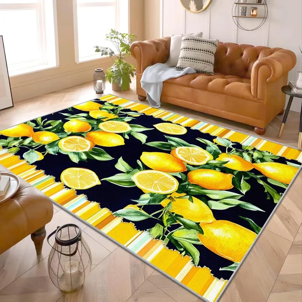 Lemon Rugs for Dining Room Bright Yellow Lemon Area Rugs for Living Room Bedroom Citrus Kitchen Mat Carpet Washable
Lemon Rugs for Dining Room Bright Yellow Lemon Area Rugs for Living Room Bedroom Citrus Kitchen Mat Carpet Washable