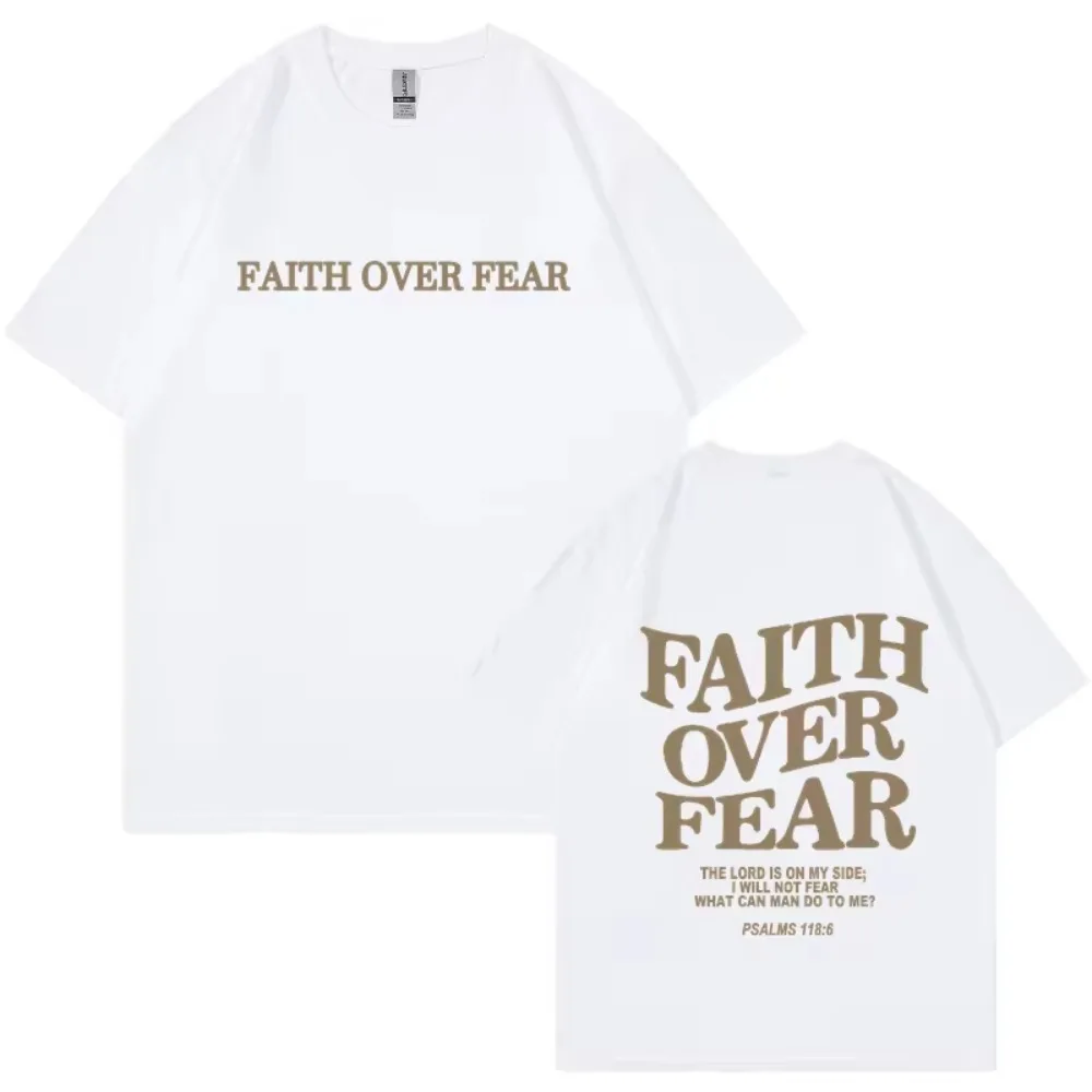 T Shirt Men Hip Hop Faith Over Fear Print Cotton T Shirt Streetwear Harajuku Summer Unisex Short Sleeve T-Shirt Women Tops Tees
T Shirt Men Hip Hop Faith Over Fear Print Cotton T Shirt Streetwear Harajuku Summer Unisex Short Sleeve T-Shirt Women Tops Tees