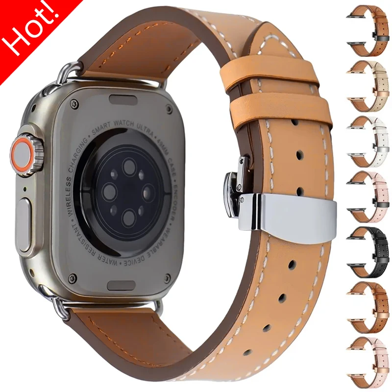 Leather Strap for Apple Watch Ultra 1 2 Band 49mm 45mm 41mm 44mm 40mm 42mm Bracelet IWatch Series 9 8 7 SE 6 5 4 Correa
Leather Strap for Apple Watch Ultra 1 2 Band 49mm 45mm 41mm 44mm 40mm 42mm Bracelet IWatch Series 9 8 7 SE 6 5 4 Correa