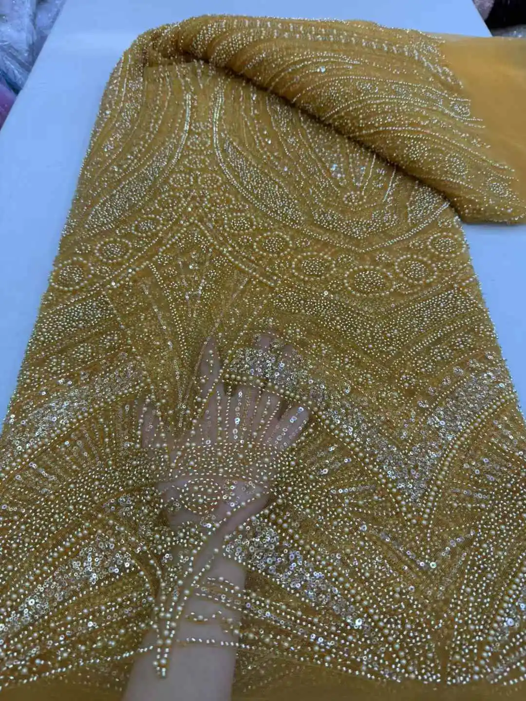 Latest African Sequins Beads Lace Fabric 2025 High Quality Lace Material French Nigerian Lace Fabrics For Women Party JY40HN-29
Latest African Sequins Beads Lace Fabric 2025 High Quality Lace Material French Nigerian Lace Fabrics For Women Party JY40HN-29