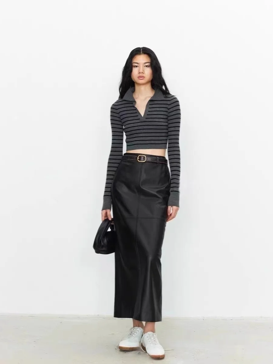 eepskin Leather Skirt High Waist Midi A-Line Silhouette Matte Fini Faionable Slimming Spring Autumn New Arrival
eepskin Leather Skirt High Waist Midi A-Line Silhouette Matte Fini Faionable Slimming Spring Autumn New Arrival