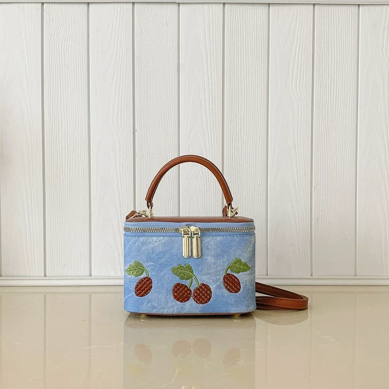 Pink Cherry Embroidery Box Crossbody Bag Handle Shoulder Purse for Commute & Daily Use Zipper Cute Korean Style Casual Handbag
Pink Cherry Embroidery Box Crossbody Bag Handle Shoulder Purse for Commute & Daily Use Zipper Cute Korean Style Casual Handbag