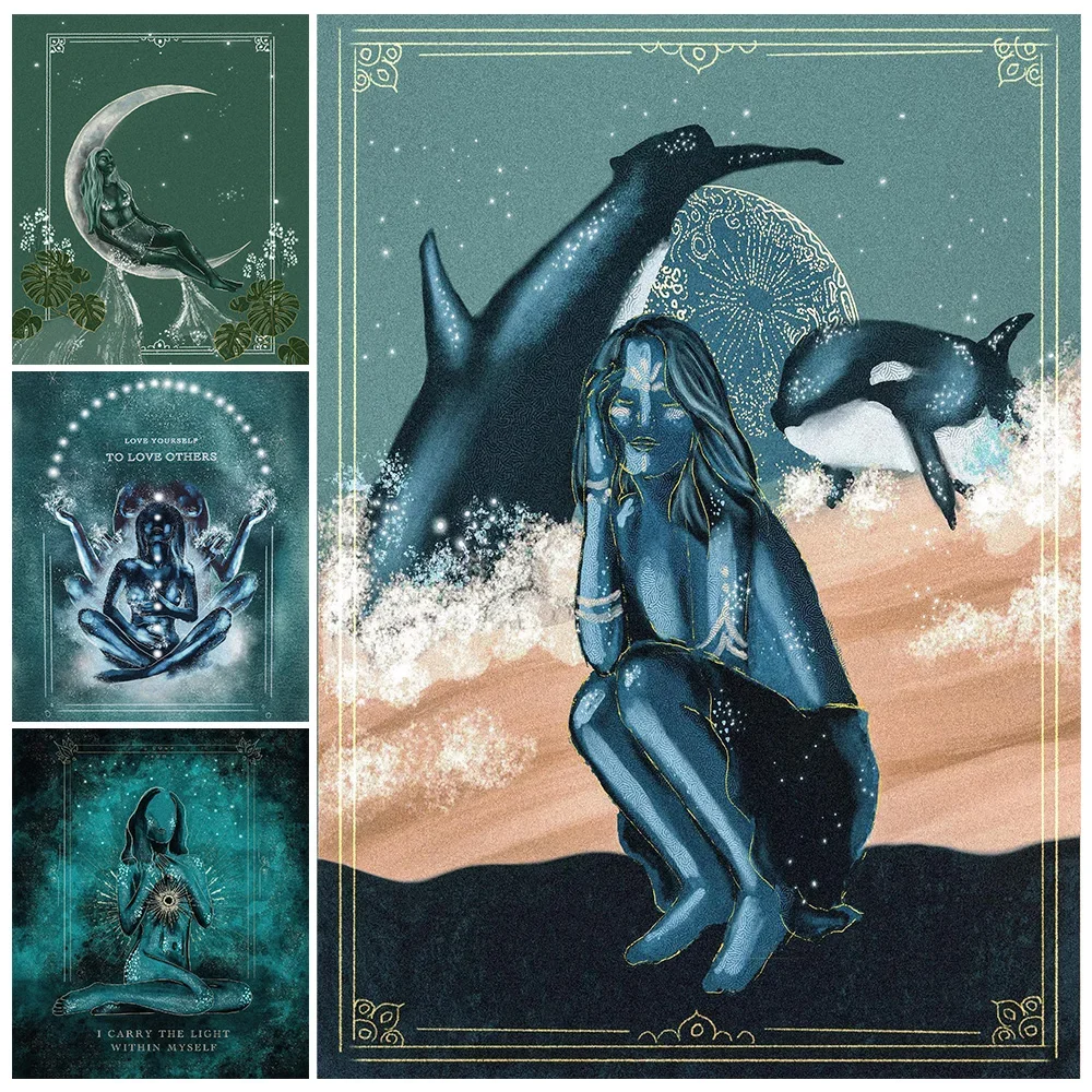 Star Witch And Moon Goddess Abstract Wall Art Canvas Painting Occult Magic And Witchcraft Art Poster Print Home Decor Unframed
Star Witch And Moon Goddess Abstract Wall Art Canvas Painting Occult Magic And Witchcraft Art Poster Print Home Decor Unframed