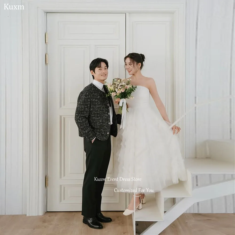 Kuxm Princess Strapless A Line Korea Wedding Dress Sleeveless Ankle Length Bridal Gown Photo Shoot Vestido De Noiva Customized
Kuxm Princess Strapless A Line Korea Wedding Dress Sleeveless Ankle Length Bridal Gown Photo Shoot Vestido De Noiva Customized