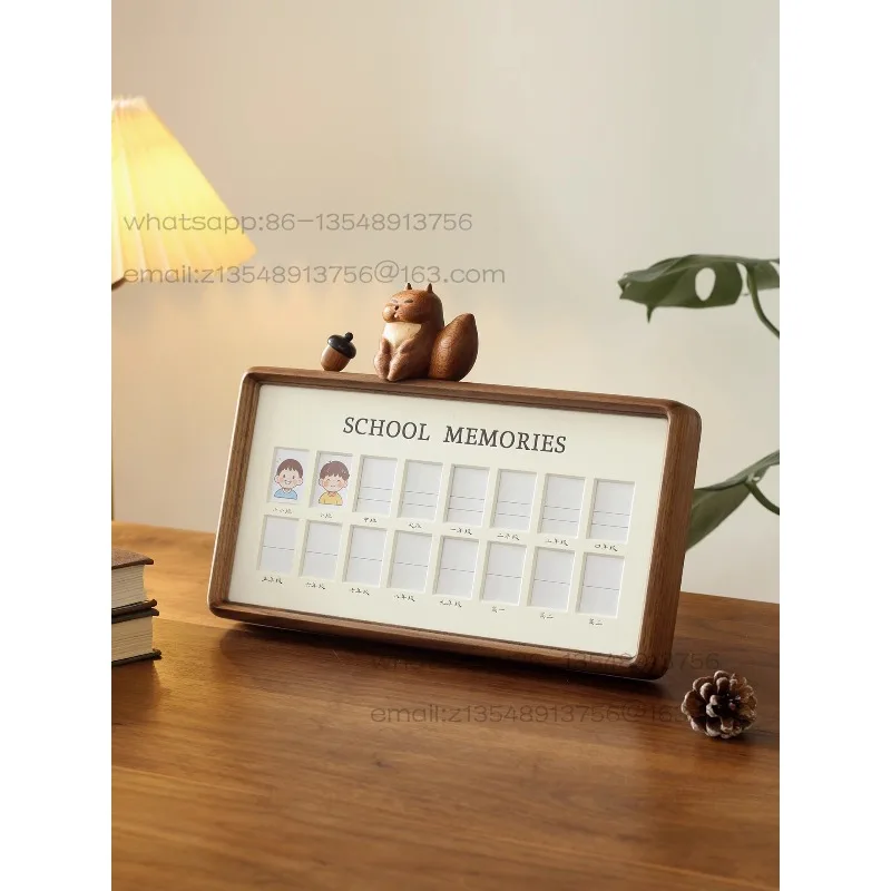 Solid wood children's growth photo frame, baby's first-year kindergarten photo one-inch ID photo
Solid wood children's growth photo frame, baby's first-year kindergarten photo one-inch ID photo
