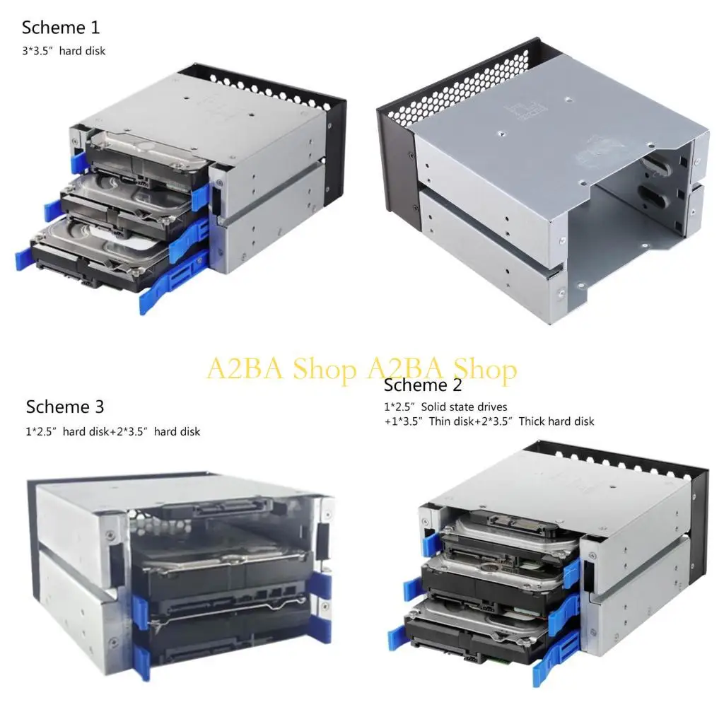 A2BA от 3,5 до 5,25 клетки жесткого диска с тремя дисками 2 диски шасси в шасси на жестком диске Расширение хранения компьютера
A2BA от 3,5 до 5,25 клетки жесткого диска с тремя дисками 2 диски шасси в шасси на жестком диске Расширение хранения компьютера