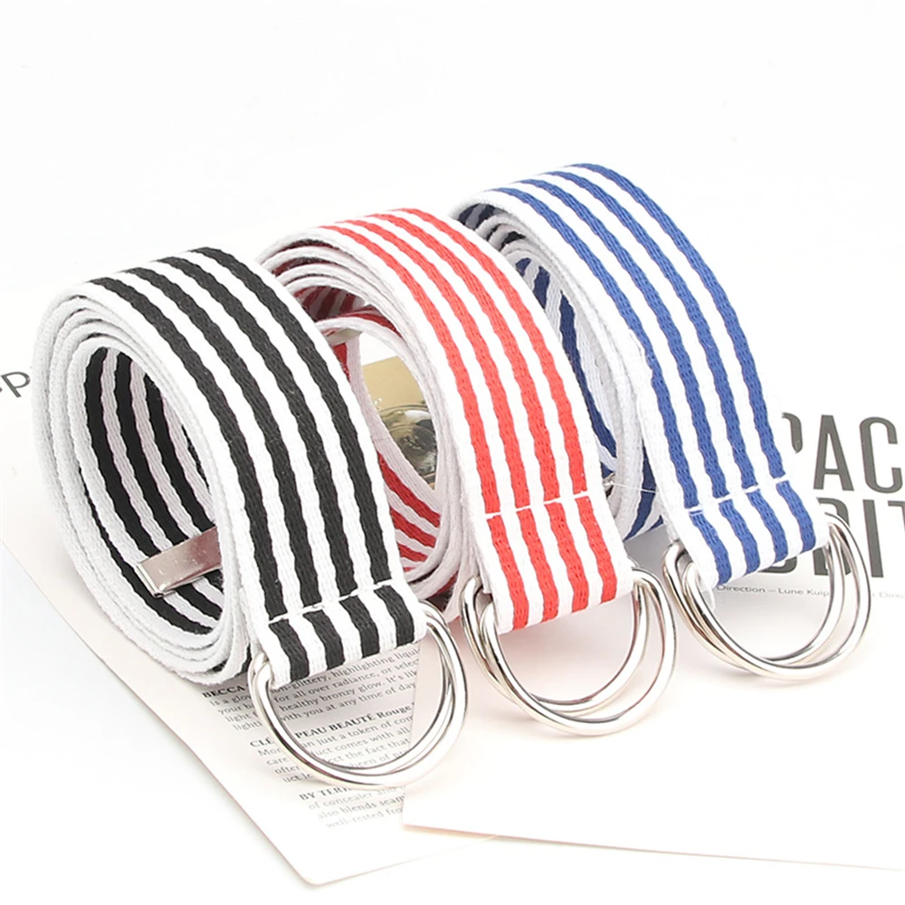 Men and women with the same casual trend of double-buckle decorative casual pants jeans canvas belt K634
Men and women with the same casual trend of double-buckle decorative casual pants jeans canvas belt K634