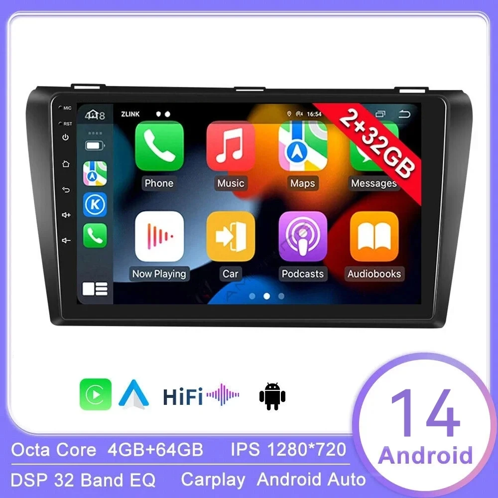 Android 14 Carplay Auto for Mazda 3 2004 -2008 2009 9"Inch Car Radio with BOSE Multimedia Player 2 Din Stereo DVD GPS Navigation
Android 14 Carplay Auto for Mazda 3 2004 -2008 2009 9"Inch Car Radio with BOSE Multimedia Player 2 Din Stereo DVD GPS Navigation
