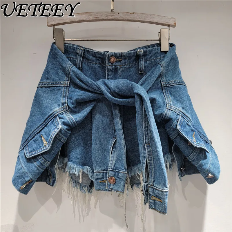 Personalized Street Fake Two-piece Denim Shorts Skirt 2025 Summer Girl Wide Legs Cover Down Look Thin A-shaped Skirt Hot Shorts
Personalized Street Fake Two-piece Denim Shorts Skirt 2025 Summer Girl Wide Legs Cover Down Look Thin A-shaped Skirt Hot Shorts
