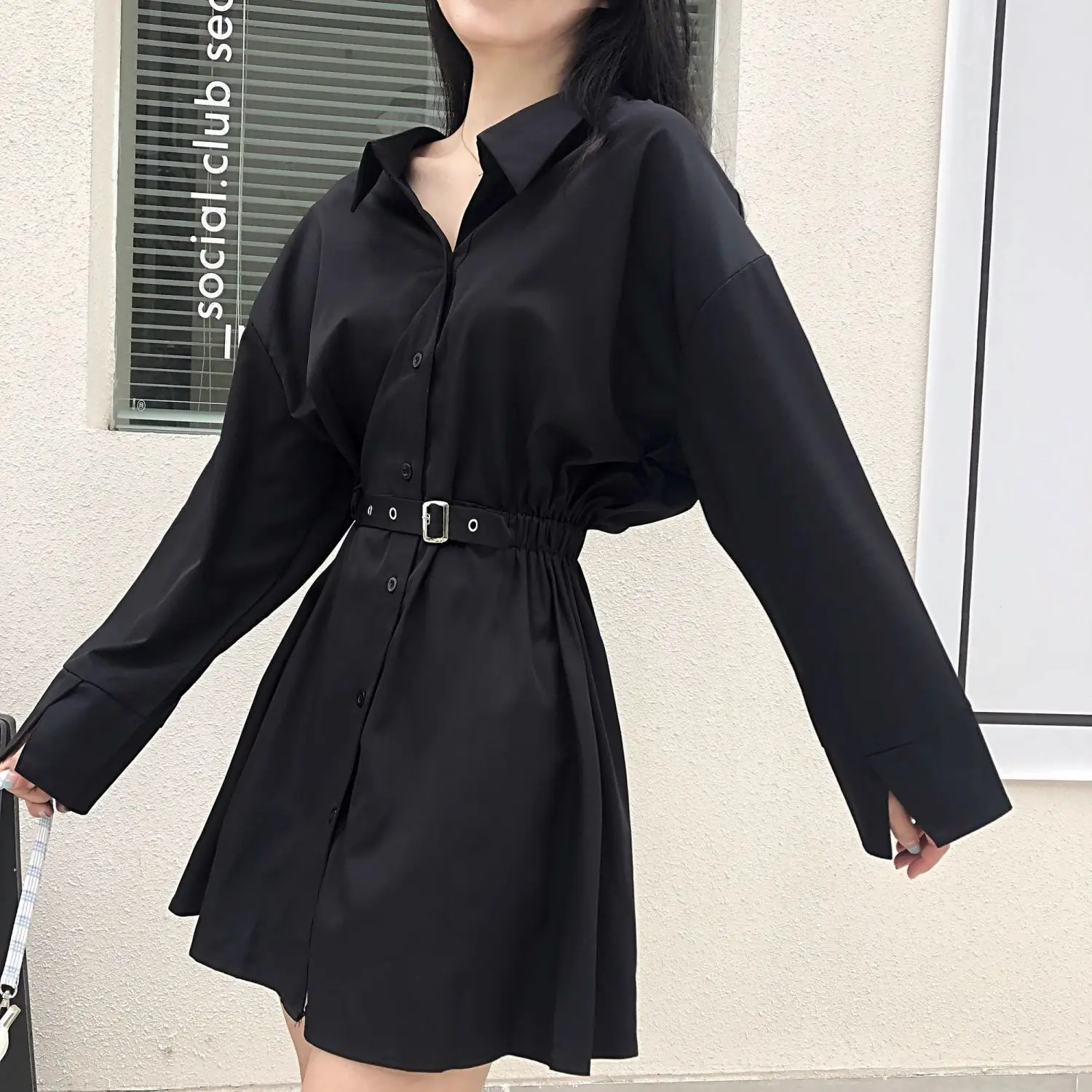 Women's Urban Dress 2025 Spring Summer Latest French Hepburn Style Long Sleeved Shirt Black Dress High Waisted Short Skirt
Women's Urban Dress 2025 Spring Summer Latest French Hepburn Style Long Sleeved Shirt Black Dress High Waisted Short Skirt