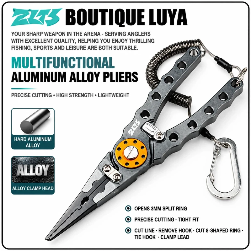 Aluminum Alloy Lure Fishing Pliers Long Nose Multifunctional Hook Remover Portable Angling Tackle
Aluminum Alloy Lure Fishing Pliers Long Nose Multifunctional Hook Remover Portable Angling Tackle