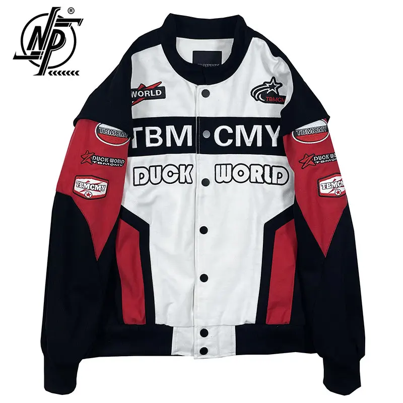 Spring High Street Racing Baseball Jacket Men Motorcycle Letter Embroidery Cotton Cargo Jacket Women Patchwork Bomber Coat
Spring High Street Racing Baseball Jacket Men Motorcycle Letter Embroidery Cotton Cargo Jacket Women Patchwork Bomber Coat