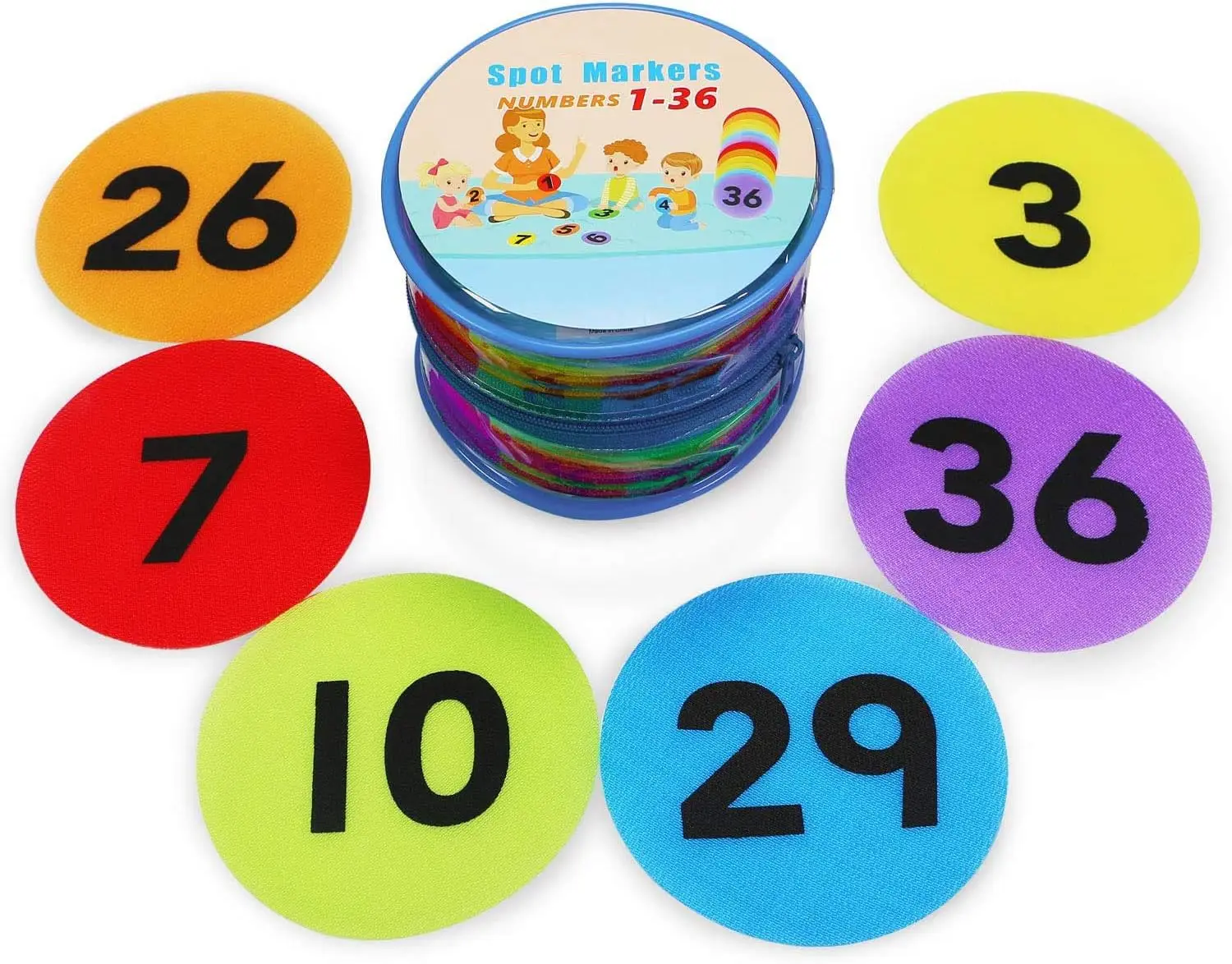 Classroom Floor Dots Numbers 1-36, 4 Inch Carpet Markers for Kids, 6 Colors, 36 Pack
Classroom Floor Dots Numbers 1-36, 4 Inch Carpet Markers for Kids, 6 Colors, 36 Pack