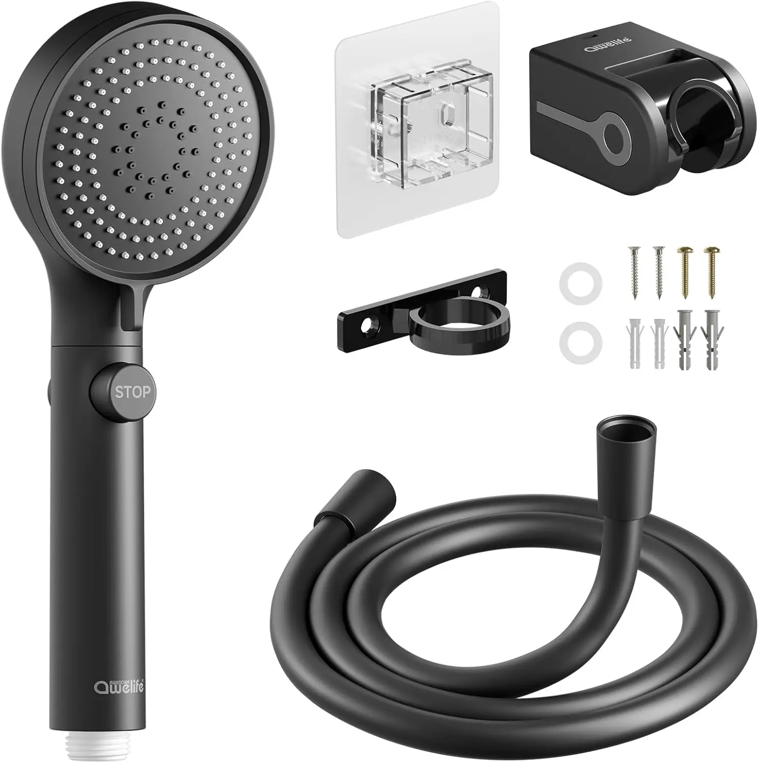 RV Shower Head with Handheld On Off Switch, High Pressure, 5-Function, Matte Black, for Travel Trailer, Motorhome, Boat, Camper
RV Shower Head with Handheld On Off Switch, High Pressure, 5-Function, Matte Black, for Travel Trailer, Motorhome, Boat, Camper