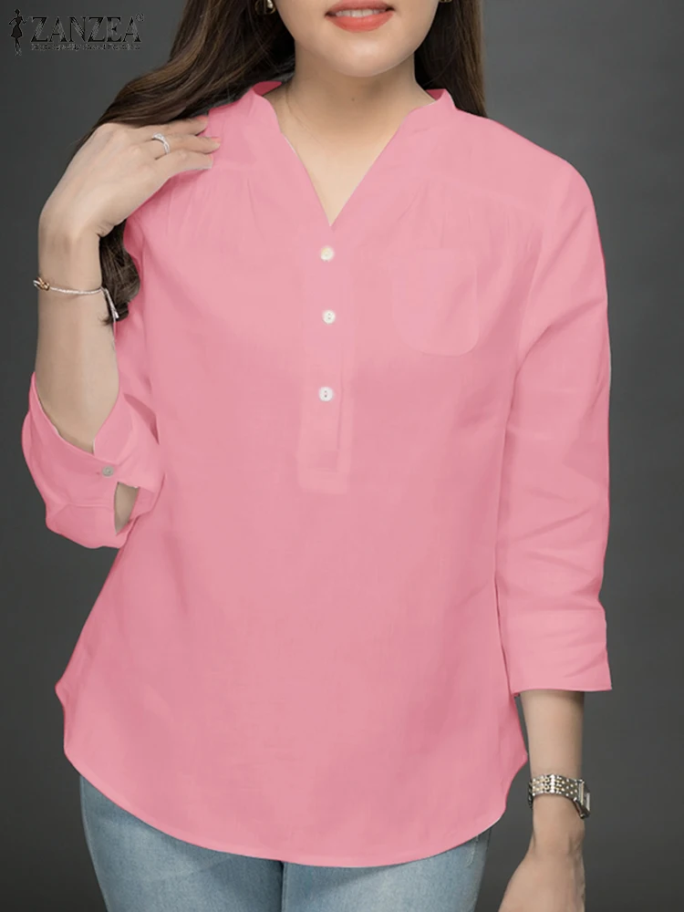 2025 ZANZEA Women V-Neck 3/4 Sleeve Shirt Summer Office Work Blouses Elegant Solid Holiday Tunic Tops Casual OL Blusas Oversize
2025 ZANZEA Women V-Neck 3/4 Sleeve Shirt Summer Office Work Blouses Elegant Solid Holiday Tunic Tops Casual OL Blusas Oversize