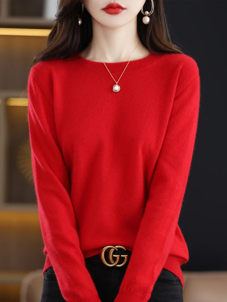 Women Autumn Winter Cashmere Sweater Soft Basic Bottom Pullover O Neck Casual Simple 100% Merino Wool Knitwear Clothing Tops
Women Autumn Winter Cashmere Sweater Soft Basic Bottom Pullover O Neck Casual Simple 100% Merino Wool Knitwear Clothing Tops