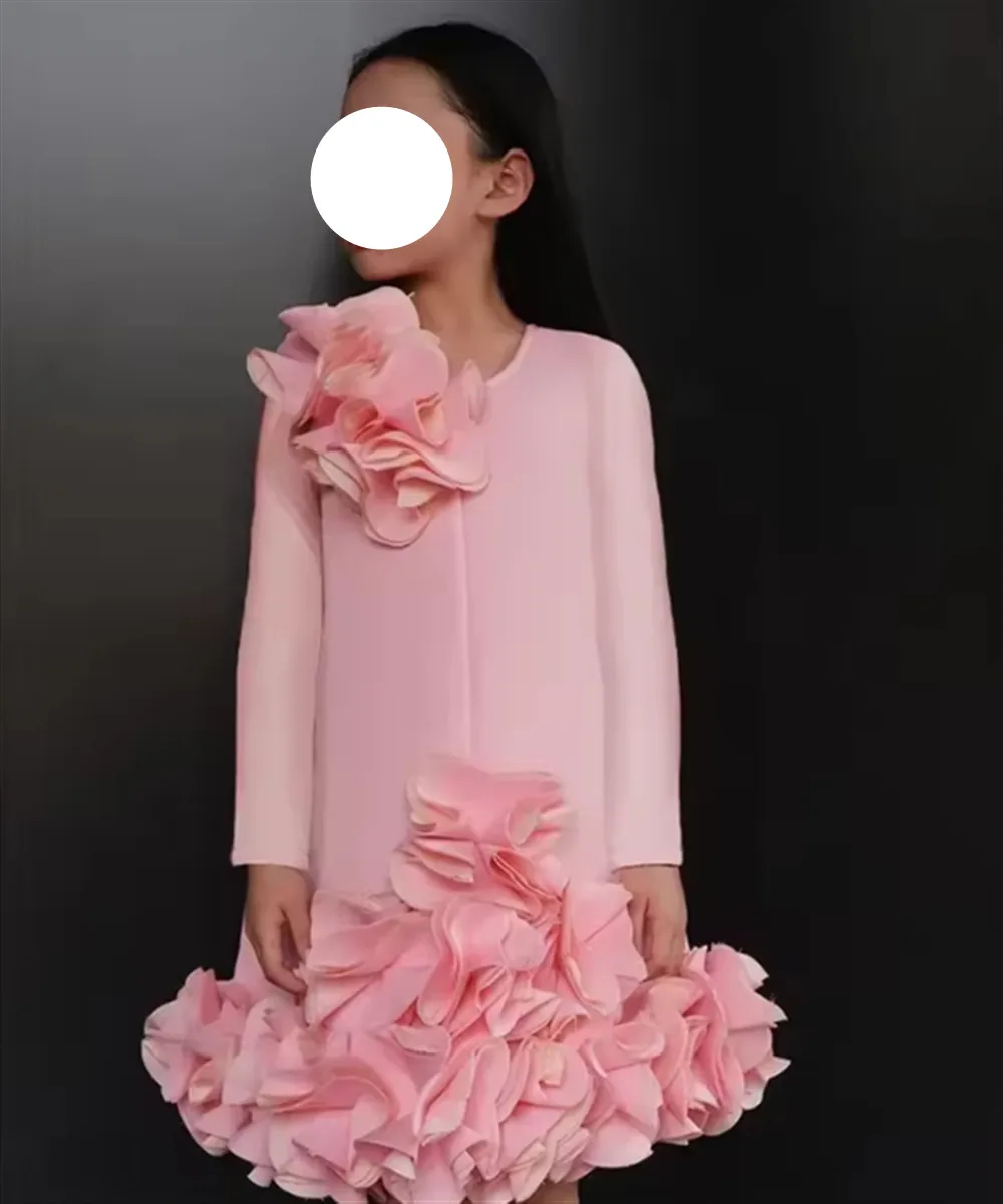 Elegant Flower Girl Wedding Dress Princess Dress with 3D Flowers Long Sleeve Fashionable Girls Birthday Party Gown Customized
Elegant Flower Girl Wedding Dress Princess Dress with 3D Flowers Long Sleeve Fashionable Girls Birthday Party Gown Customized