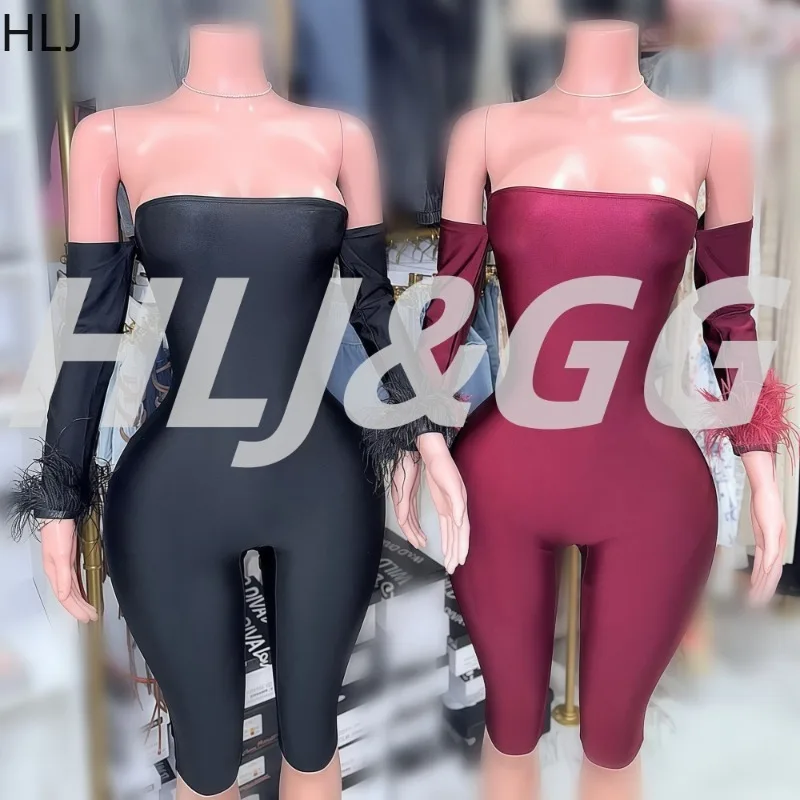 HLJ Sexy Fur Patchwork Bodycon Jumpsuits Women Solid Color Off Showlder Playsuit One Piece Romper Female Streetwear Overalls
HLJ Sexy Fur Patchwork Bodycon Jumpsuits Women Solid Color Off Showlder Playsuit One Piece Romper Female Streetwear Overalls