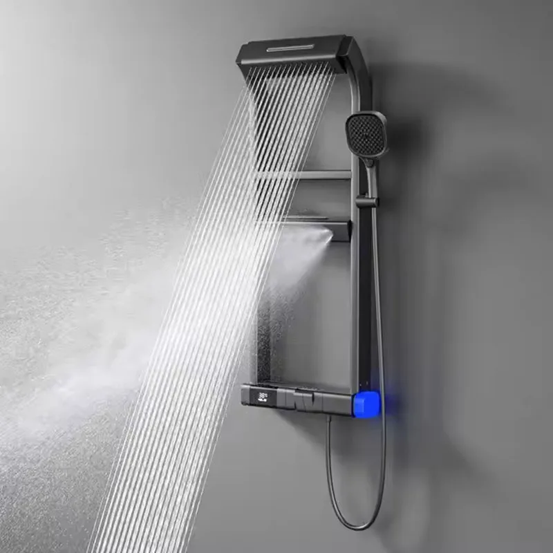 Space Aluminum Shower Set Multi-functional Water Output Mode Shower System Smart Home Constant temperature Digital Display
Space Aluminum Shower Set Multi-functional Water Output Mode Shower System Smart Home Constant temperature Digital Display