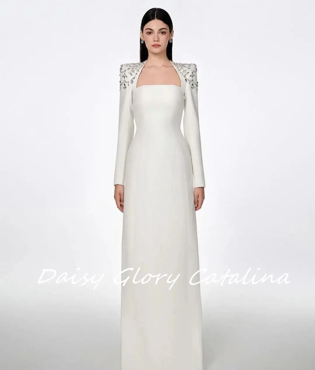 White Straight Evening Dress Sexy Luxury Mermaid Prom Dress 2024 Sequins On Shoulder Saudi Arabia Wedding Party Dress
White Straight Evening Dress Sexy Luxury Mermaid Prom Dress 2024 Sequins On Shoulder Saudi Arabia Wedding Party Dress