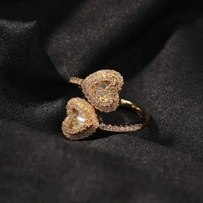 Fashion Double Heart Ring - Brass Material, Multi - Color (Gold/Silver/Rose Gold)
Fashion Double Heart Ring - Brass Material, Multi - Color (Gold/Silver/Rose Gold)